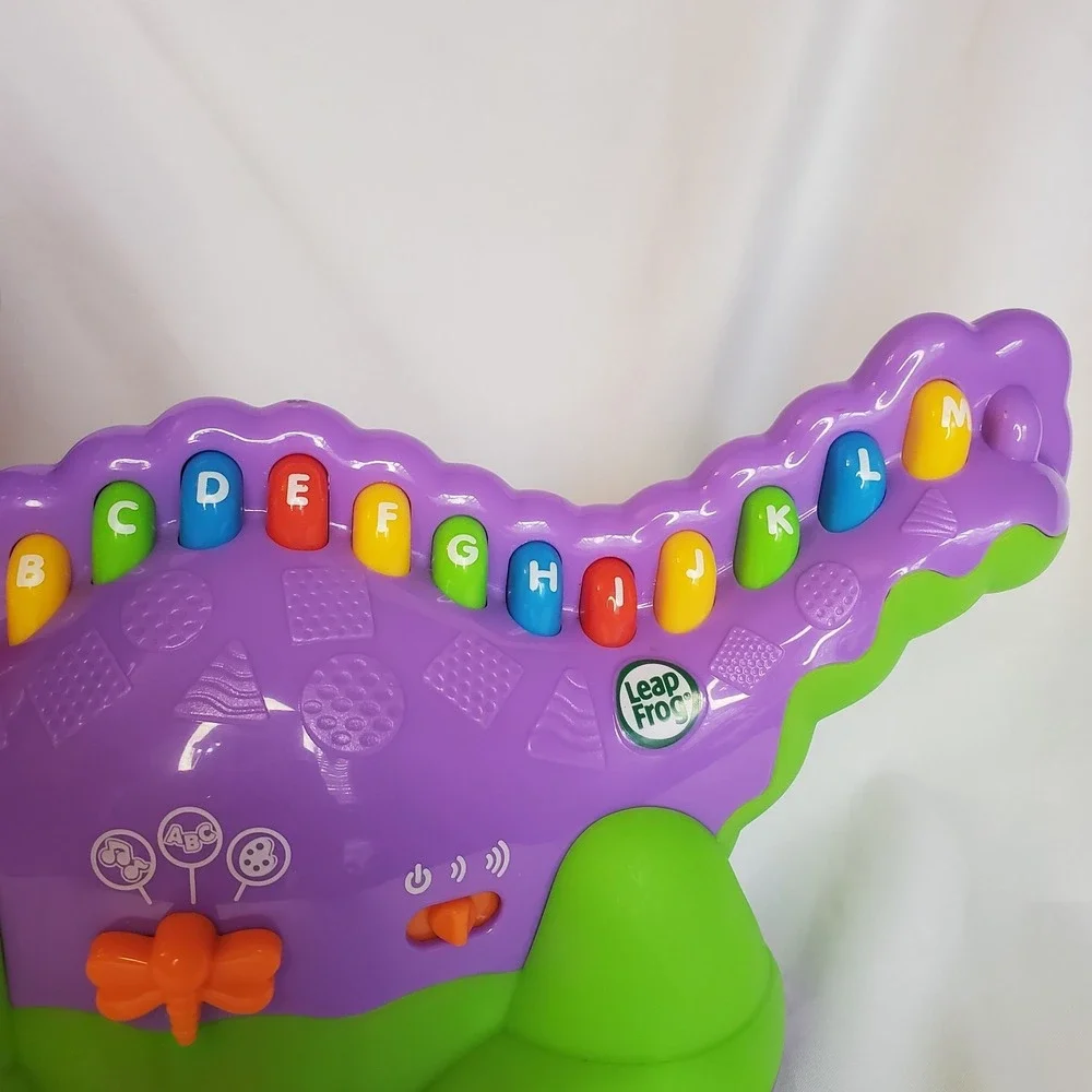 Leap Frog Learning Dinosaur LETTERSAURUS Leapfrog Purple ABCs Music Color Tested